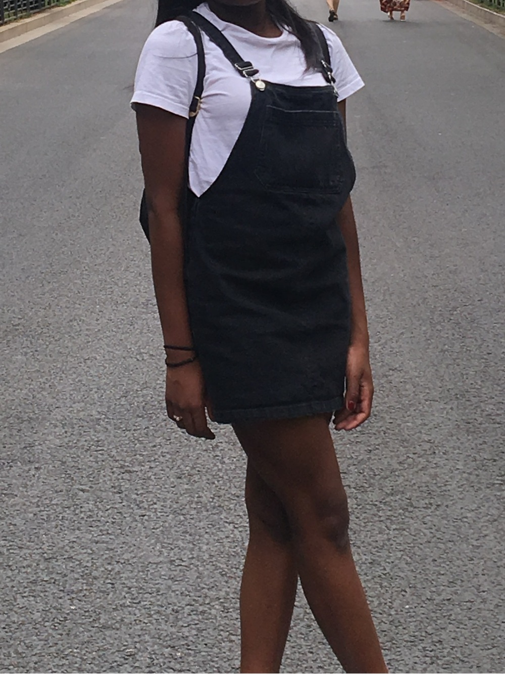 H&M Black Denim Overall Pinafore Dress